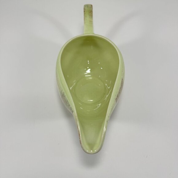 Vintage Vernon Ware Raffia Gravy Boat Green Brown Mid Century MCM - Picture 6 of 13